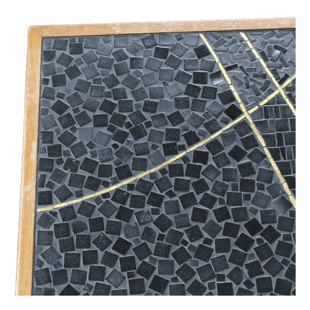 1950s German : Berthold Müller tesserae tile & walnut coffee table