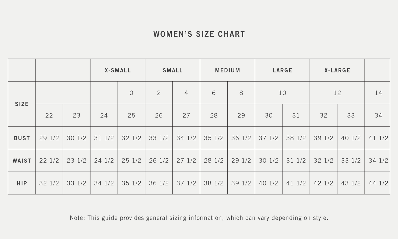 Size Chart