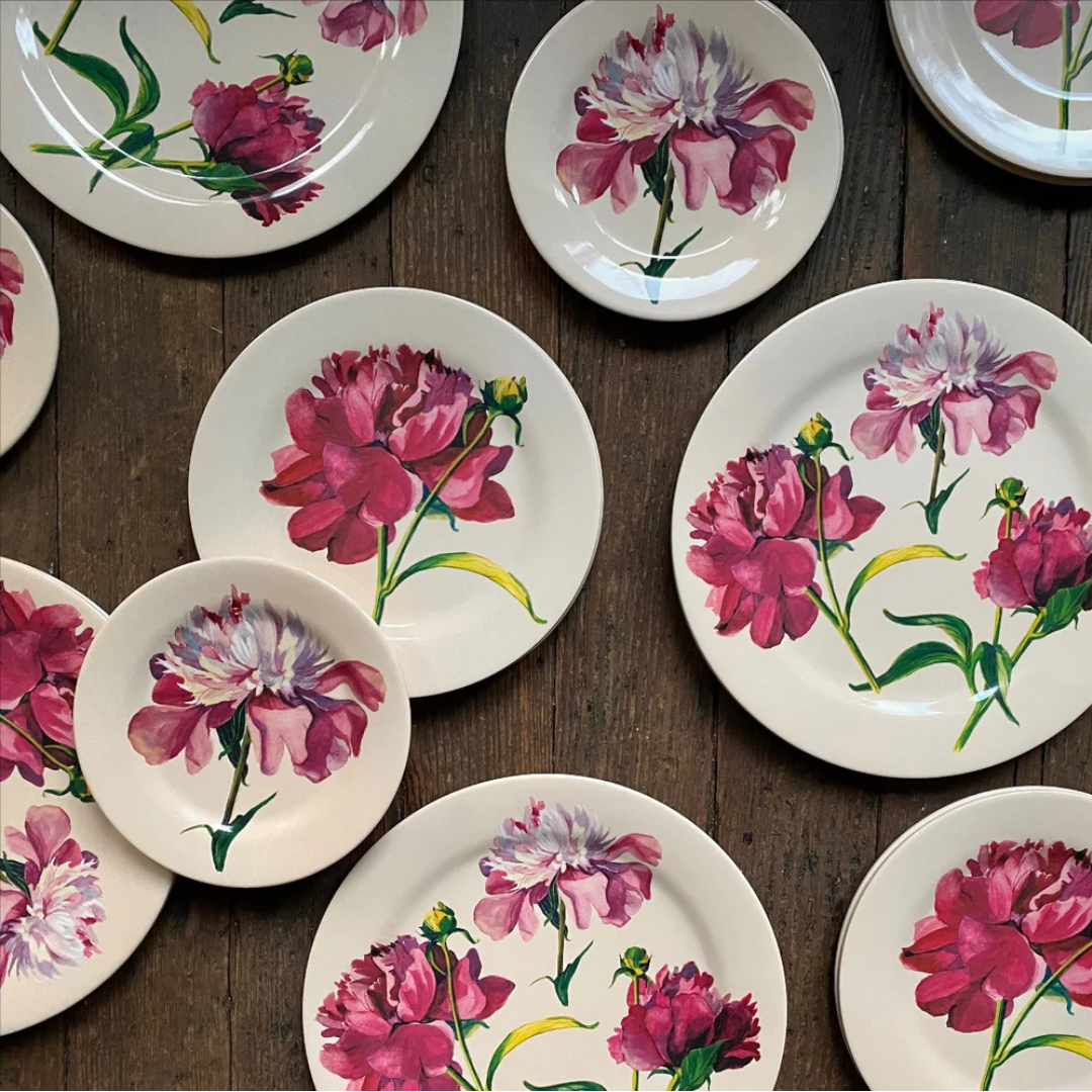 John Derian : Melamine Peony Plate