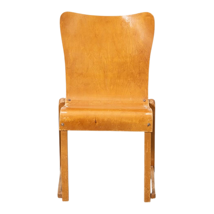 1950s Axel Larsson : set six molded birchwood stacking chairs