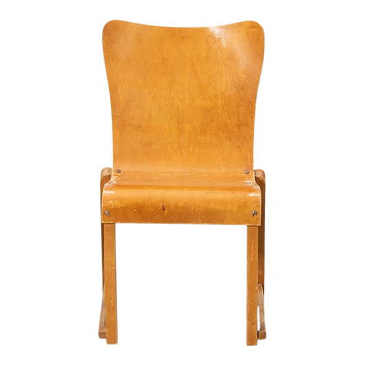 1950s Axel Larsson : set six molded birchwood stacking chairs