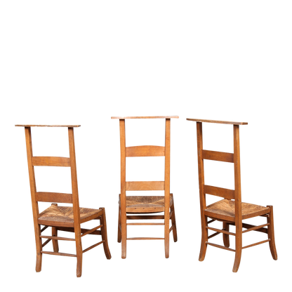 c1880 Normandy France : beechwood & rush "Prie-Dieu" chair