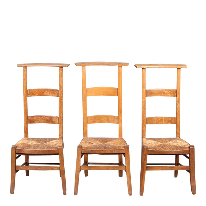 c1880 Normandy France : beechwood & rush "Prie-Dieu" chair