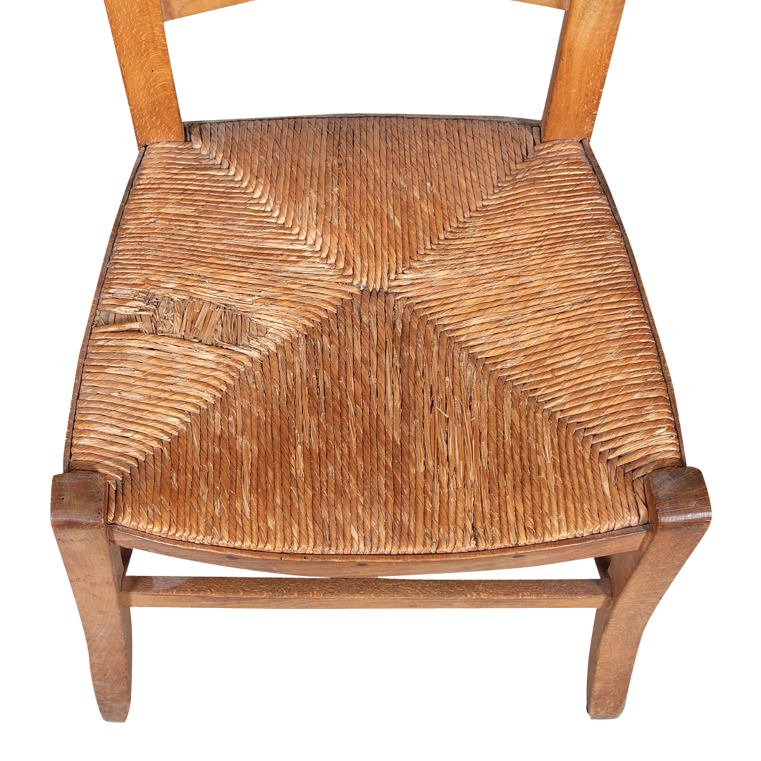 c1880 Normandy France : beechwood & rush "Prie-Dieu" chair