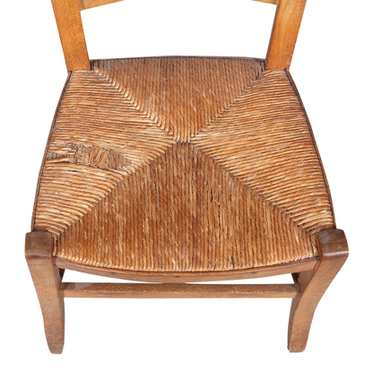 c1880 Normandy France : beechwood & rush "Prie-Dieu" chair