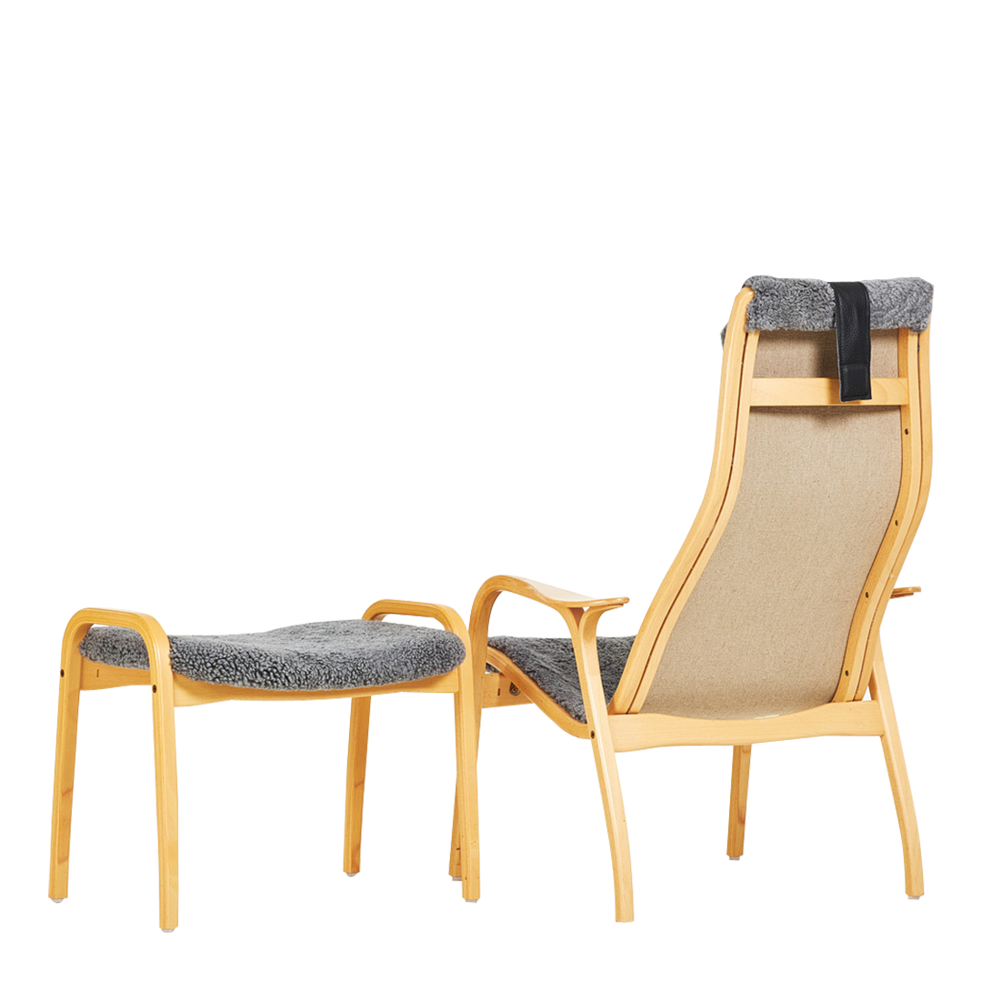 1956 Yngve Ekström : beechwood "Lamino" chair & ottoman, Sweden