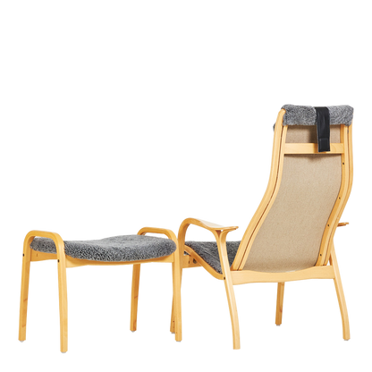 1956 Yngve Ekström : beechwood "Lamino" chair & ottoman, Sweden