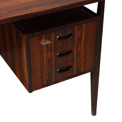 1960s Danish : six drawer floating top rosewood desk