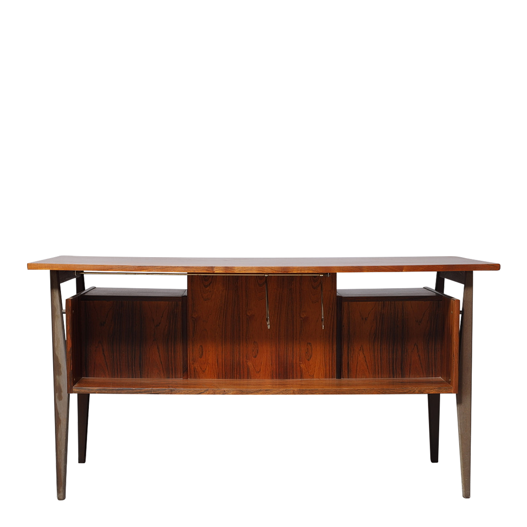 1960s Danish : six drawer floating top rosewood desk