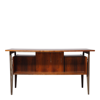 1960s Danish : six drawer floating top rosewood desk