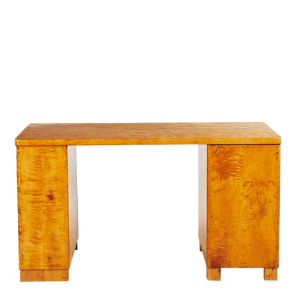 1940s Swedish : flame birch partners desk, Bodofors