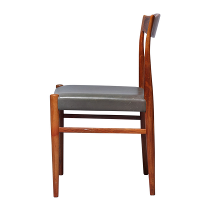 1960s Arne Hovmand Olsen : set eight rosewood & leather dining chairs