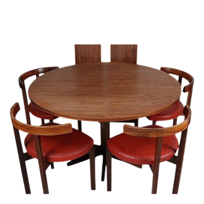 1960s Danish : Ole Gjerløv-Knudsen and Torben Lind rosewood dining set