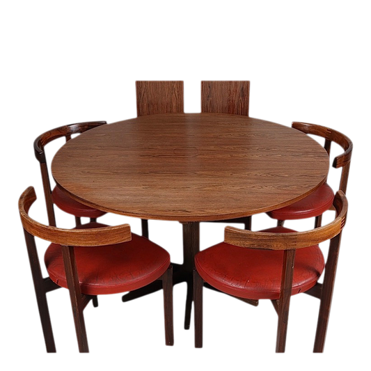 1960s Danish : Ole Gjerløv-Knudsen and Torben Lind rosewood dining set
