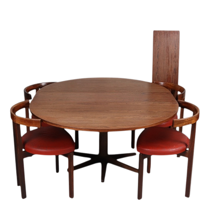 1960s Danish : Ole Gjerløv-Knudsen and Torben Lind rosewood dining set
