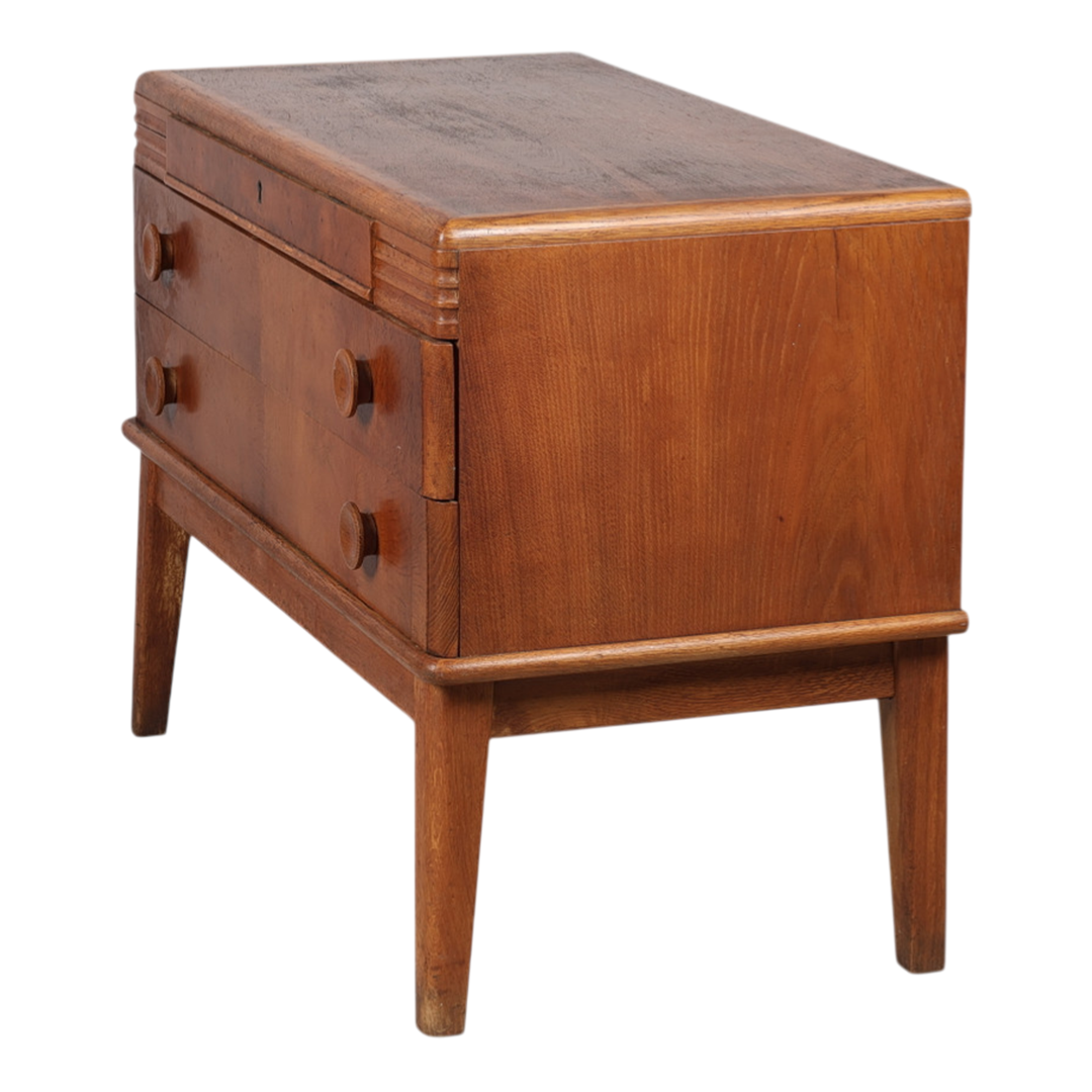 c1950 Swedish :  small oakwood dresser with reeded decor