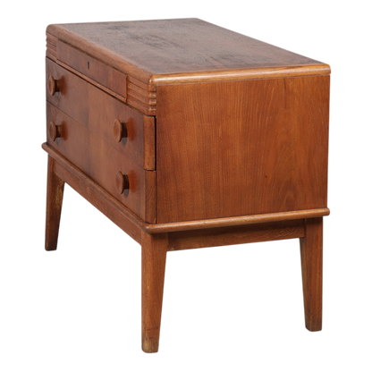 c1950 Swedish :  small oakwood dresser with reeded decor