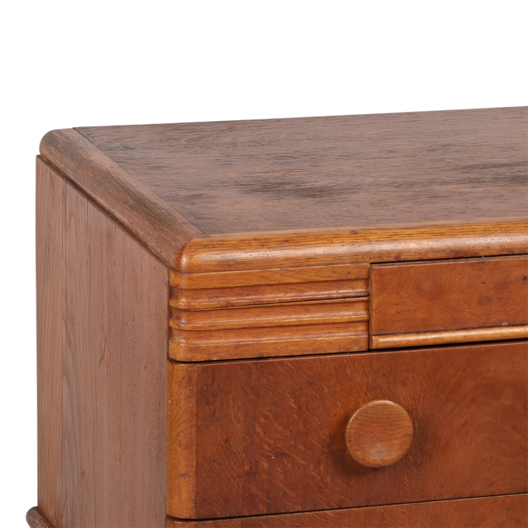 c1950 Swedish :  small oakwood dresser with reeded decor
