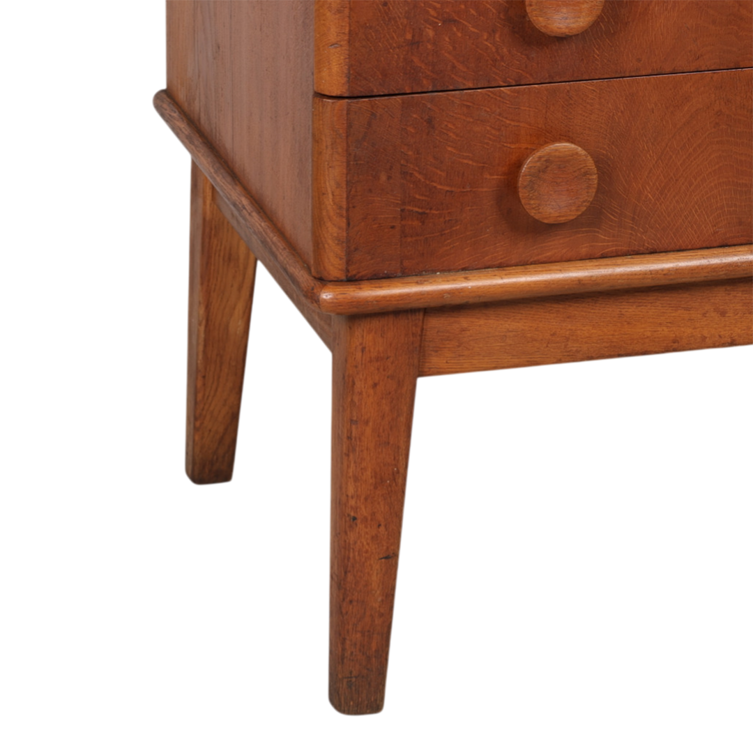 c1950 Swedish :  small oakwood dresser with reeded decor