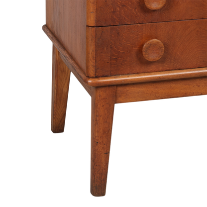 c1950 Swedish :  small oakwood dresser with reeded decor