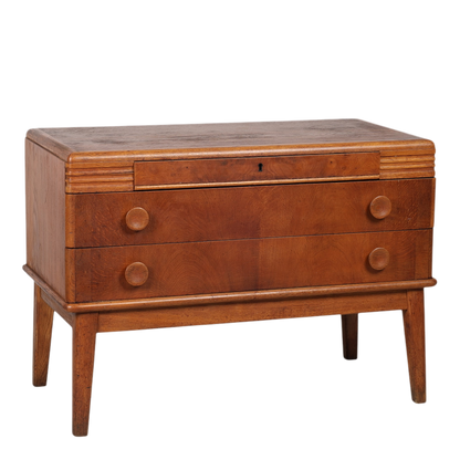 c1950 Swedish :  small oakwood dresser with reeded decor