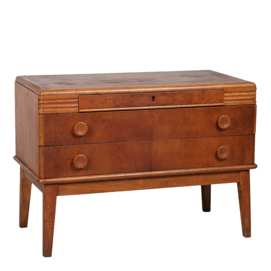 c1950 Swedish :  small oakwood dresser with reeded decor