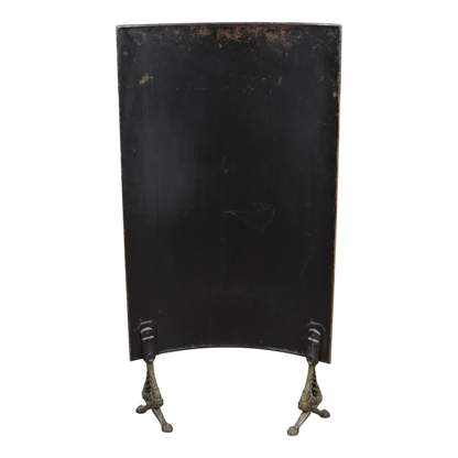19thc English : large 41" metal fireplace screen with painted hound dog