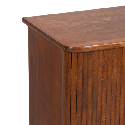 1950s Swedish : small beechwood cabinet with tambour doors