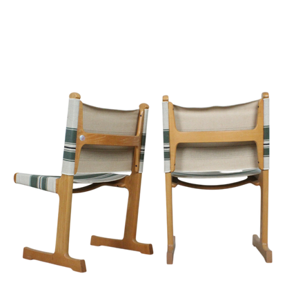1970s Ditte & Adrian Heath : Cantilevered oak & canvas dining set, CADO