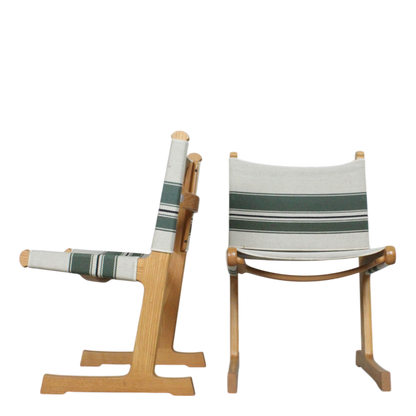 1970s Ditte & Adrian Heath : Cantilevered oak & canvas dining set, CADO
