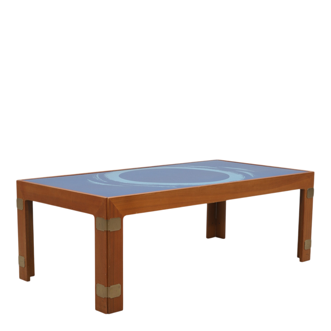 1970s Bra Bohag : "Konsul" enameled walnut coffee table, Sweden