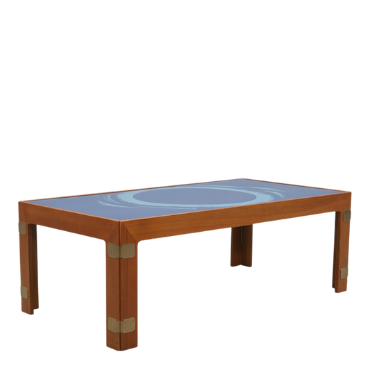1970s Bra Bohag : "Konsul" enameled walnut coffee table, Sweden