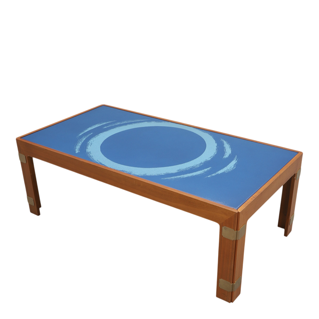 1970s Bra Bohag : "Konsul" enameled walnut coffee table, Sweden