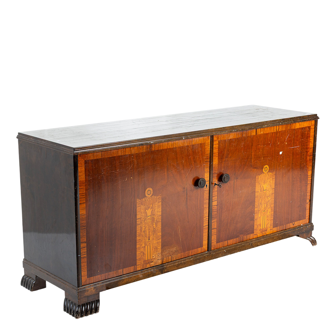 1930s Swedish Grace : 2-door sideboard with marquetry inlay