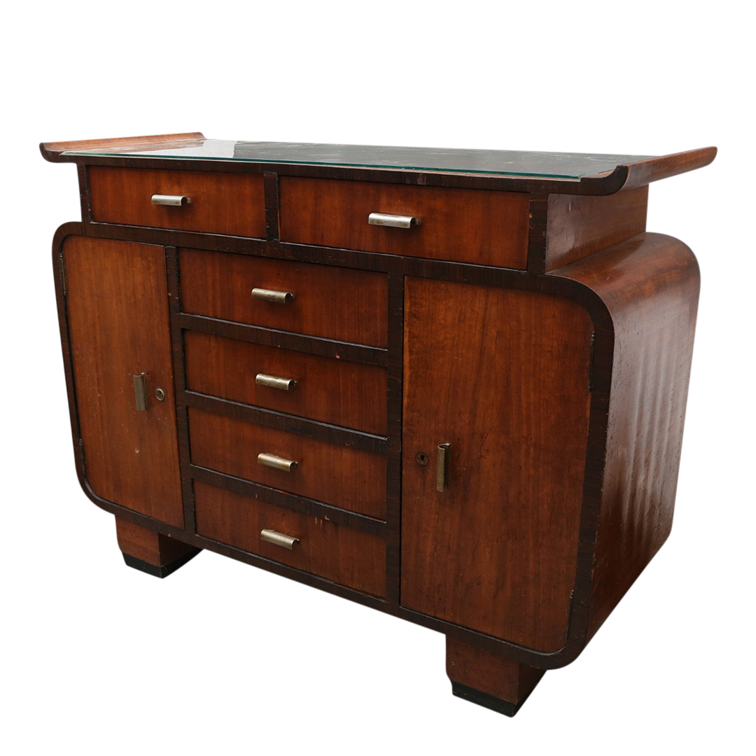 1930s European : classic Art Deco cabinet in mahogany