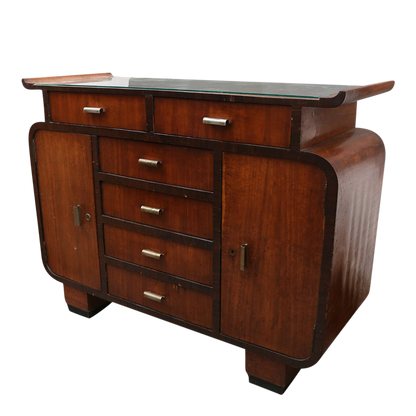 1930s European : classic Art Deco cabinet in mahogany