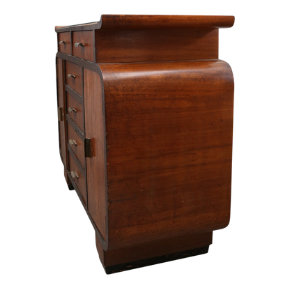 1930s European : classic Art Deco cabinet in mahogany