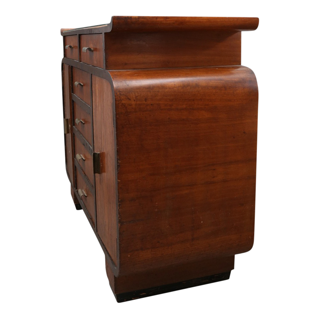 1930s European : classic Art Deco cabinet in mahogany