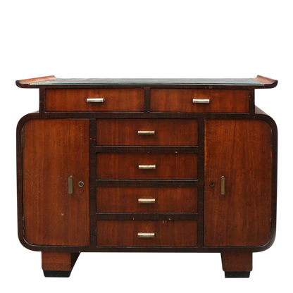 1930s European : classic Art Deco cabinet in mahogany