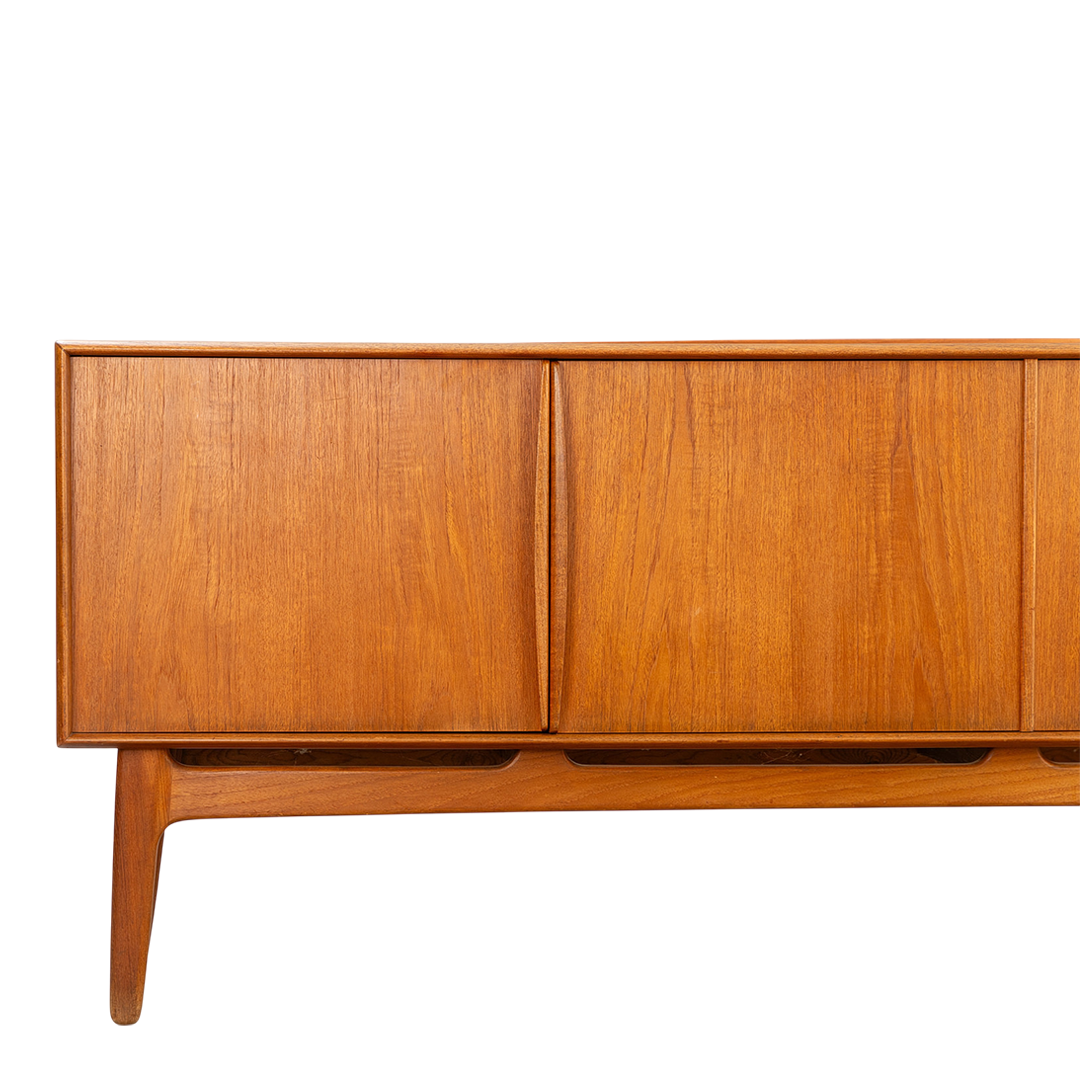 1960s Svend Åge Madsen : 95" four-door teakwood sideboard, Denmark