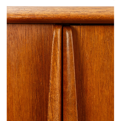 1960s Svend Åge Madsen : 95" four-door teakwood sideboard, Denmark