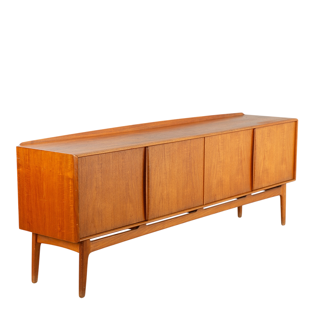 1960s Svend Åge Madsen : 95" four-door teakwood sideboard, Denmark