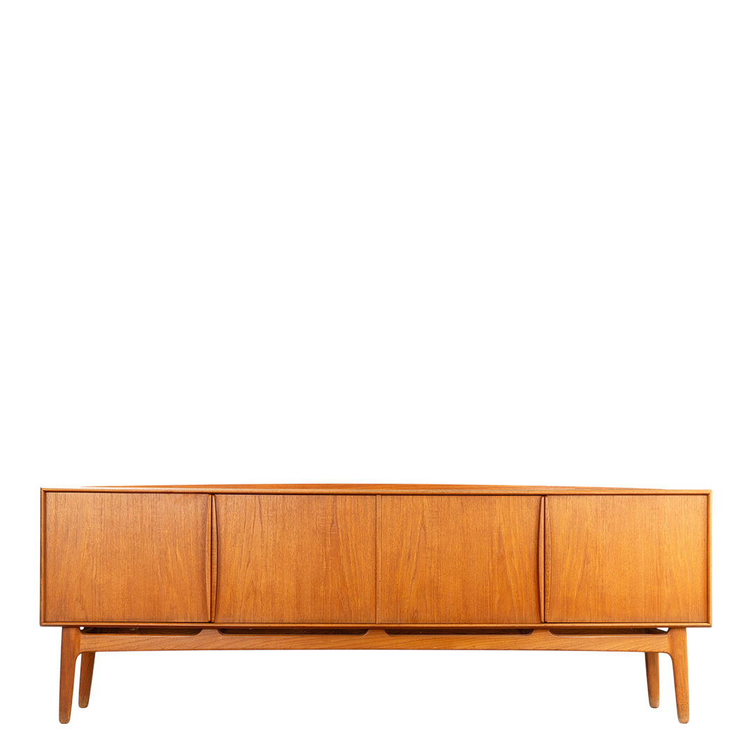 1960s Svend Åge Madsen : 95" four-door teakwood sideboard, Denmark