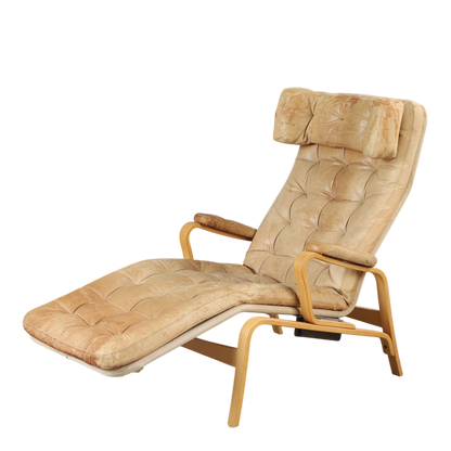 1970s Sam Larsson : "Fenix" reclining leather lounge chair, DUX