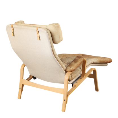 1970s Sam Larsson : "Fenix" reclining leather lounge chair, DUX