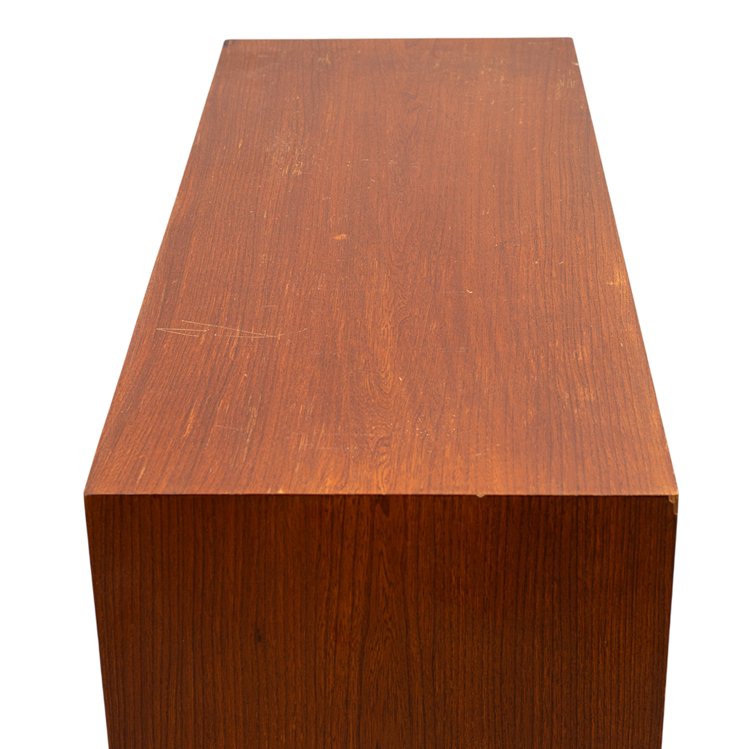 c1940 Swedish : large 39" four-drawer teak & beech chest of drawers