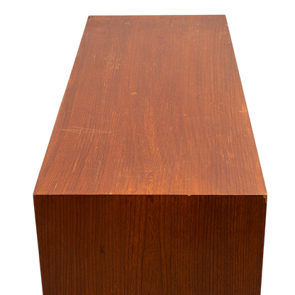 c1940 Swedish : large 39" four-drawer teak & beech chest of drawers