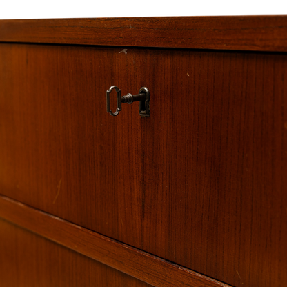 c1940 Swedish : large 39" four-drawer teak & beech chest of drawers