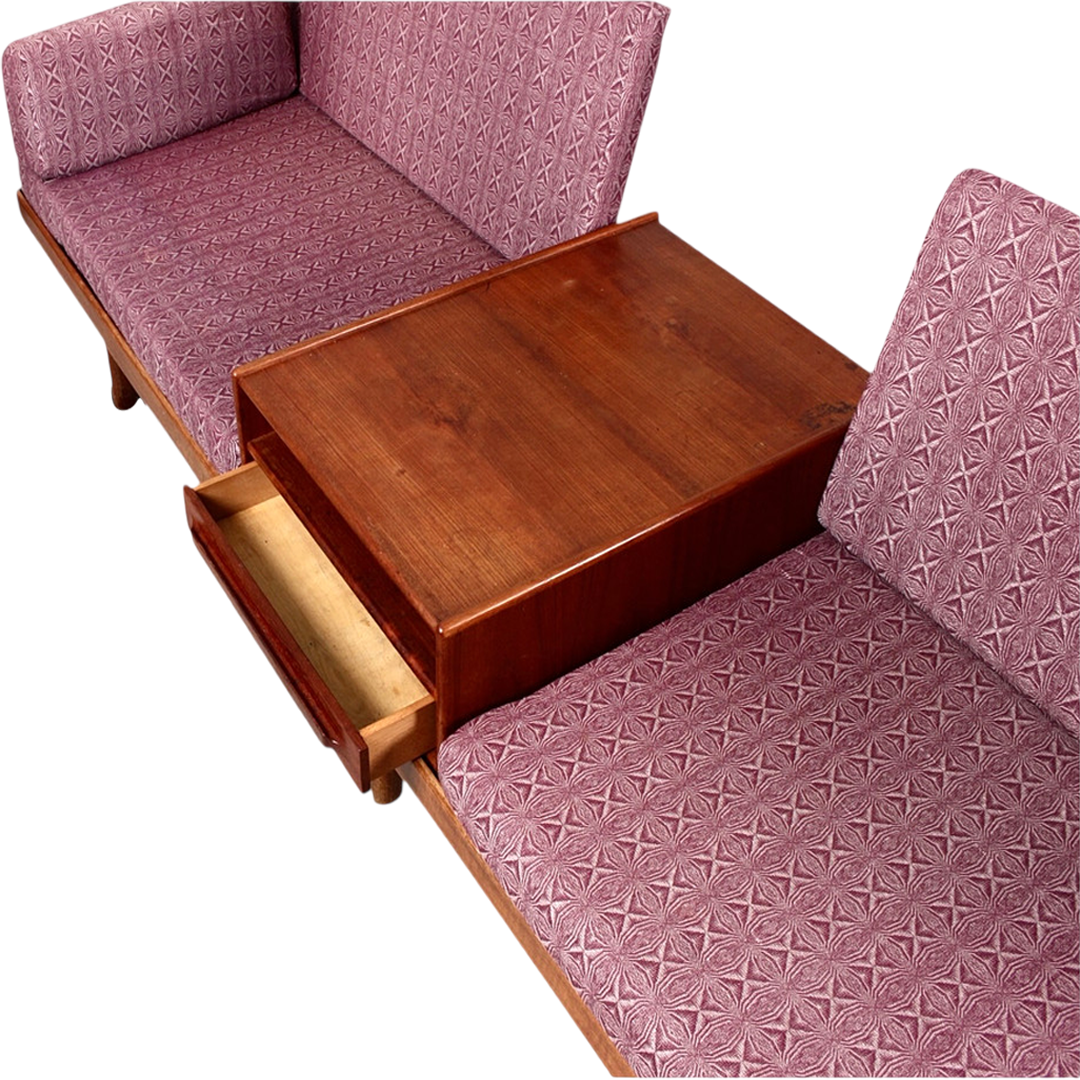 1960s Karl Sørli & Sønner : modular teakwood platform sofa, Norway