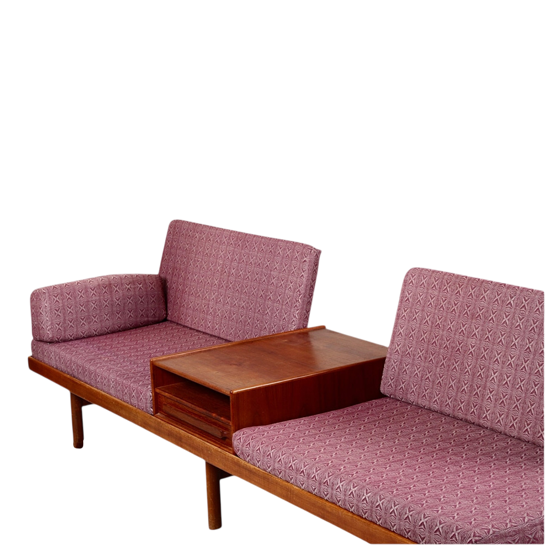 1960s Karl Sørli & Sønner : modular teakwood platform sofa, Norway